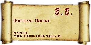 Burszon Barna névjegykártya